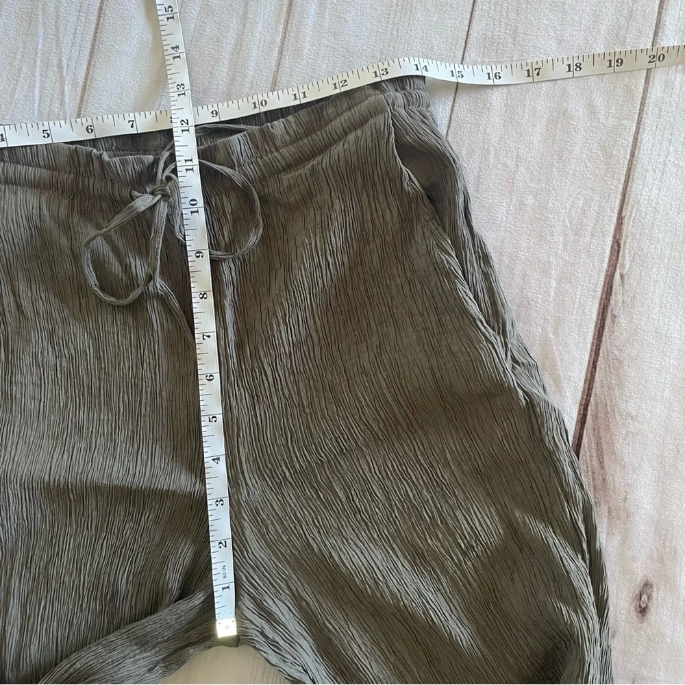 Zara Crinkle Gauze Pants Womens XS Gray High Rise Ankle Pull On Textured Pockets - Picture 12 of 15